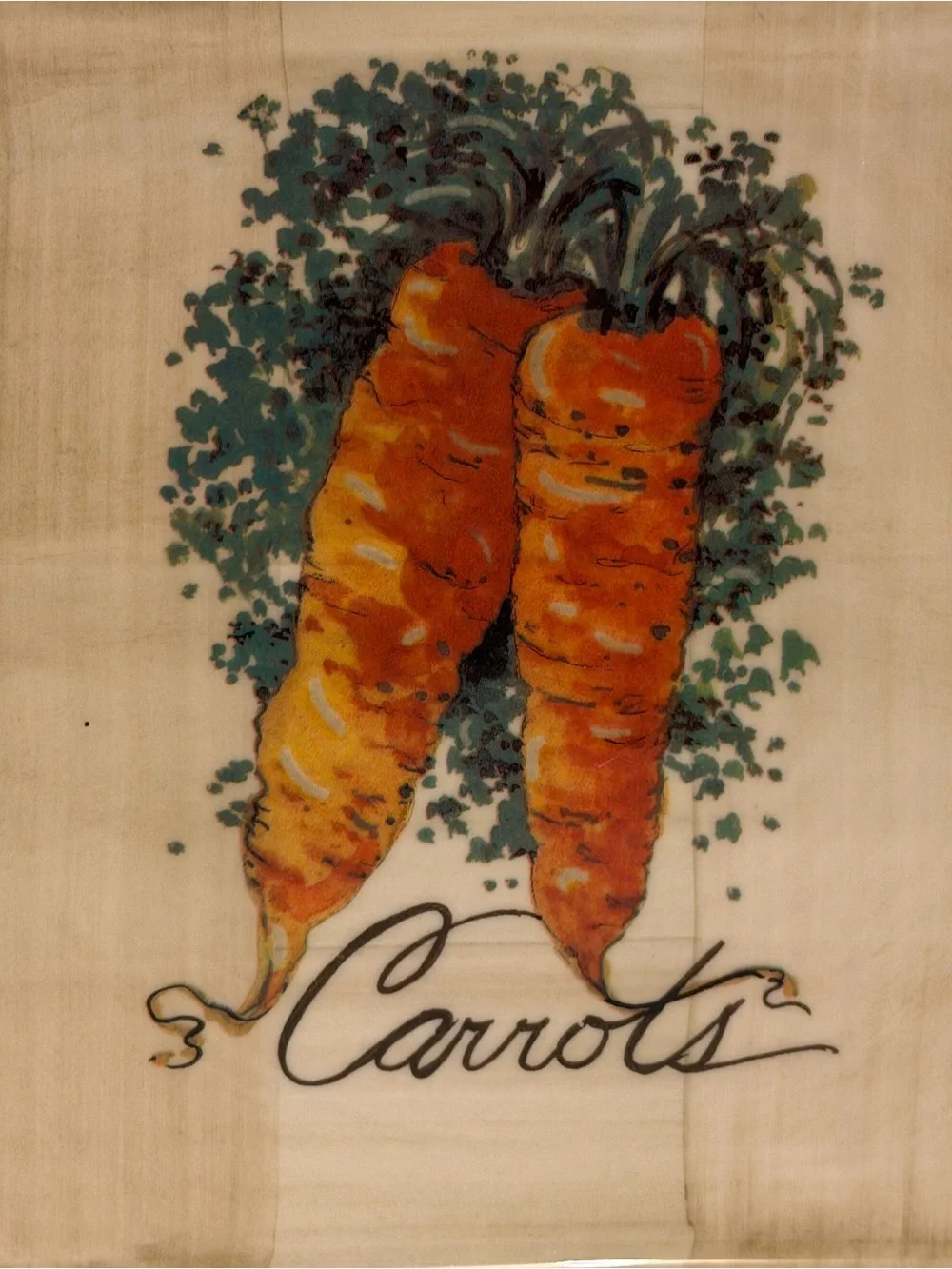 Vintage Ceramica Due Torri Carrots Ceramic Serving Platter Made in Italy Square